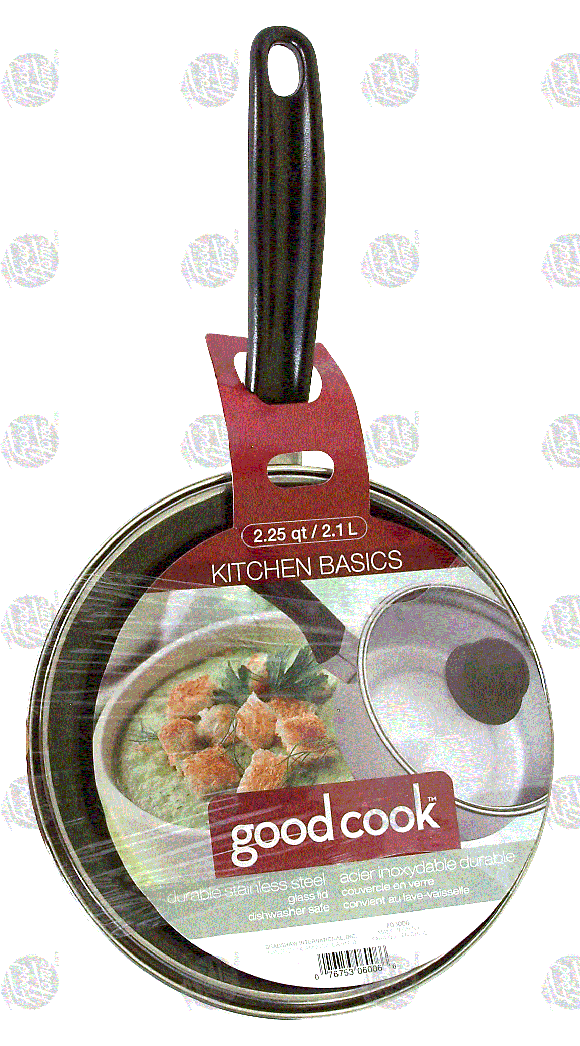 Good Cook kitchen basics 2.25-quart sauce pan, stainless steel, glass lid Full-Size Picture